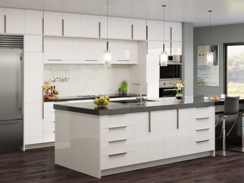 Palermo Gloss White frameless kitchen